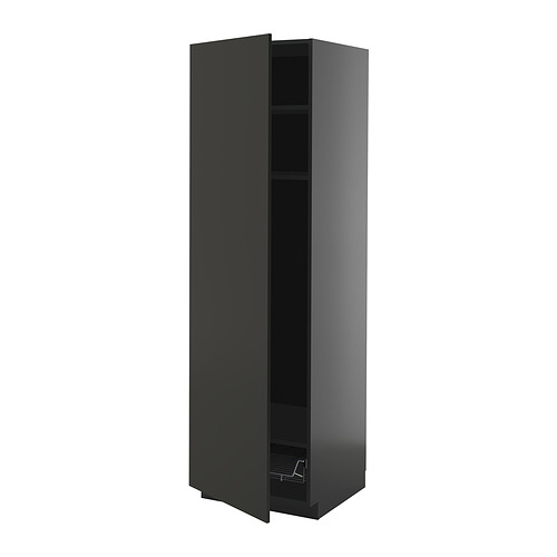 METOD high cabinet w shelves/wire basket