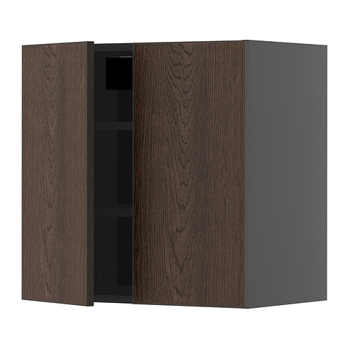 METOD wall cabinet with shelves/2 doors