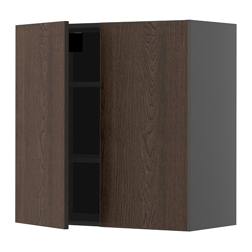 METOD wall cabinet with shelves/2 doors