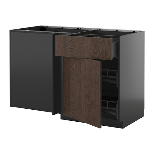 METOD/KNIVSHULT, grunnskápur í horn/skúff/útdraganl.