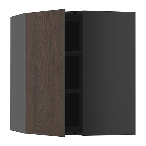 METOD corner wall cabinet with shelves