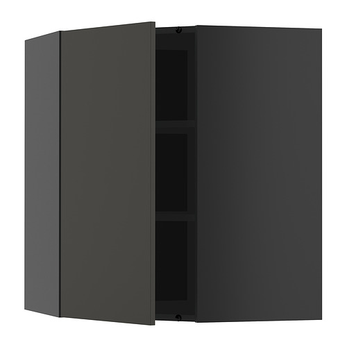 METOD corner wall cabinet with shelves