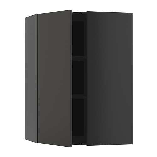 METOD corner wall cabinet with shelves
