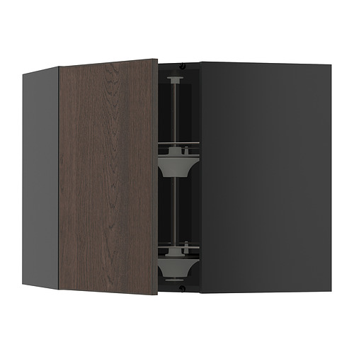 METOD corner wall cabinet with carousel