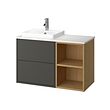 Dark grey/oak effect/white marble effect