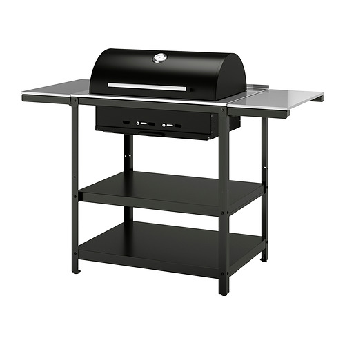 GRILLSKÄR, kolagrill með tveimur hliðarborðum