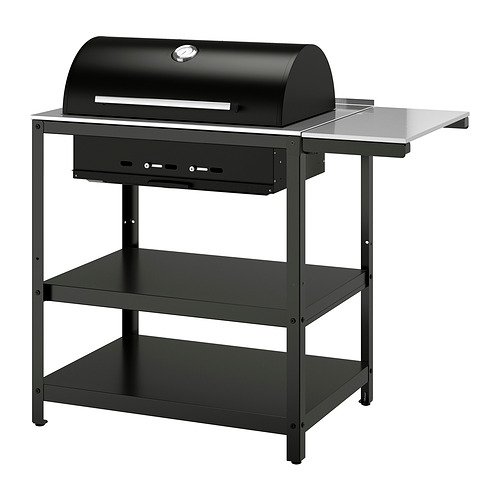 GRILLSKÄR, charcoal barbecue w side table