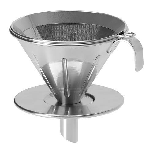 ÖVERST, 3-piece metal filter coffee set