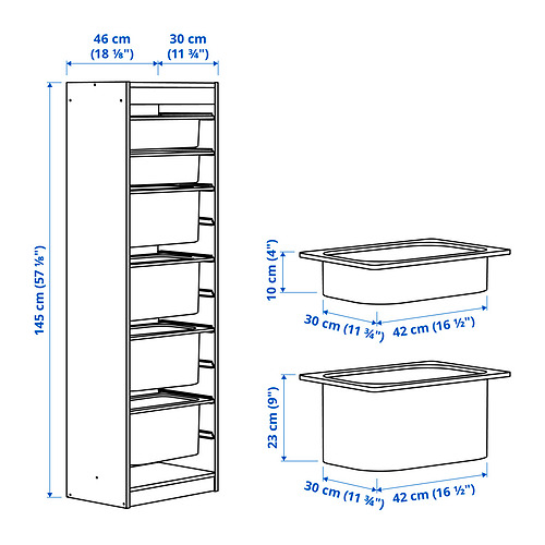 TROFAST storage combination with boxes