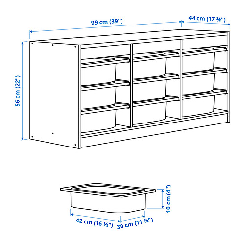 TROFAST storage combination with boxes