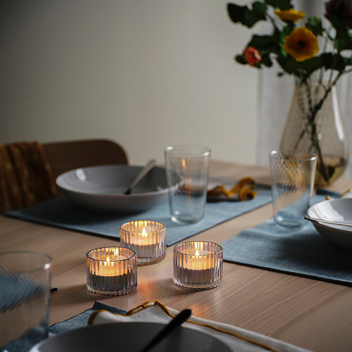 GLIMMA, unscented candle in metal cup