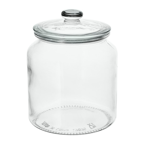 Krukka með loki, 1.9 l, glært gler