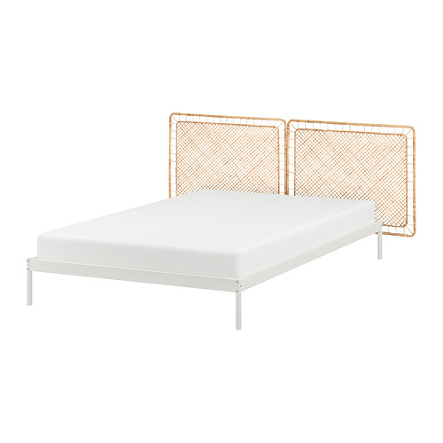 VEVELSTAD, bed frame with 2 headboards