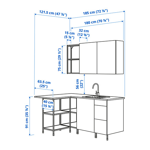 ENHET corner kitchen