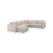 With chaise longue/gunnared beige