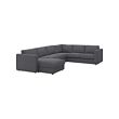 With chaise longue/gunnared medium grey