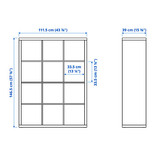 KALLAX shelving unit with 6 inserts