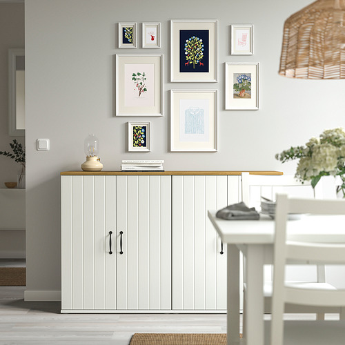 KNOPPÄNG, frame with poster, set of 8