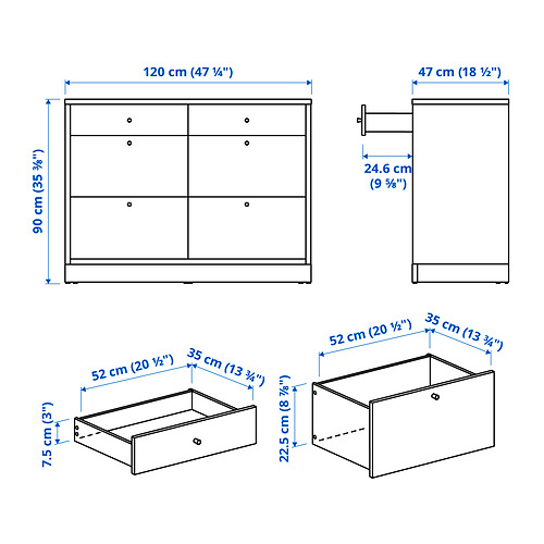 TONSTAD chest of 6 drawers