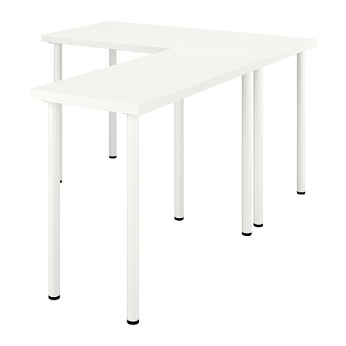 LAGKAPTEN/LINNMON, L-laga skrifborð