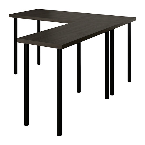 LAGKAPTEN/LINNMON L-laga skrifborð