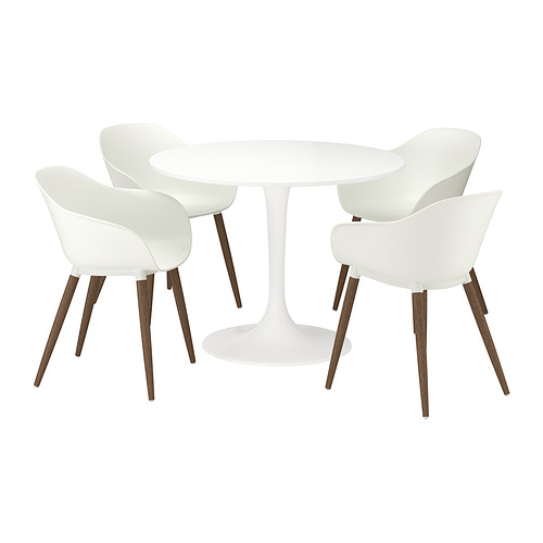 DOCKSTA/GRÖNSTA, borð og fjórir stólar með örmum