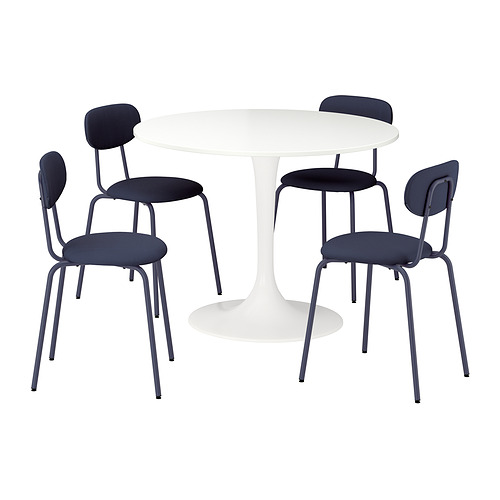 DOCKSTA/SANDSBERG, borð og fjórir stólar