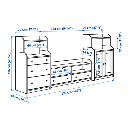 HAUGA TV/storage combination