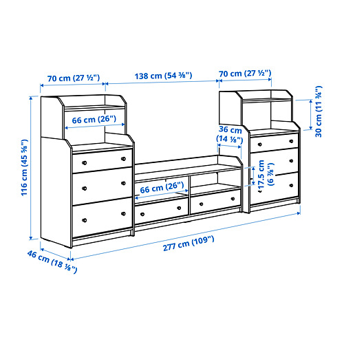 HAUGA TV/storage combination