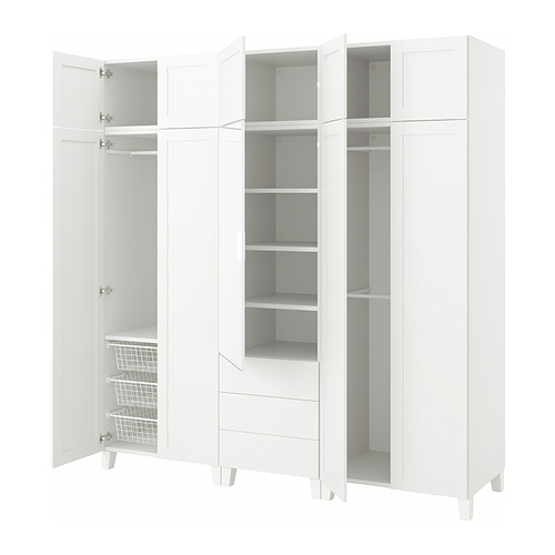 PLATSA, wardrobe with 10 doors + 3 drawers