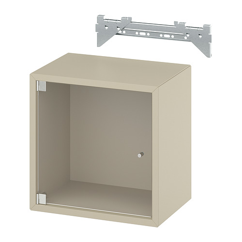 EKET, wall cabinet with glass door