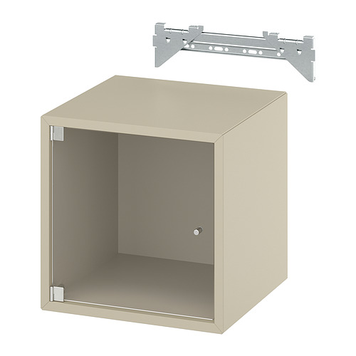 EKET, wall cabinet with glass door
