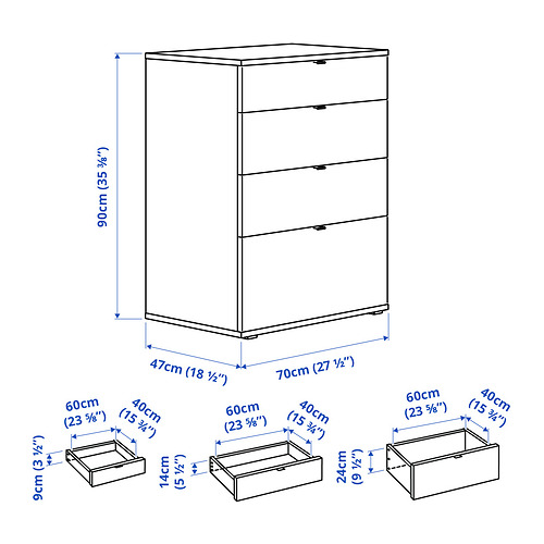 VIHALS chest of 4 drawers