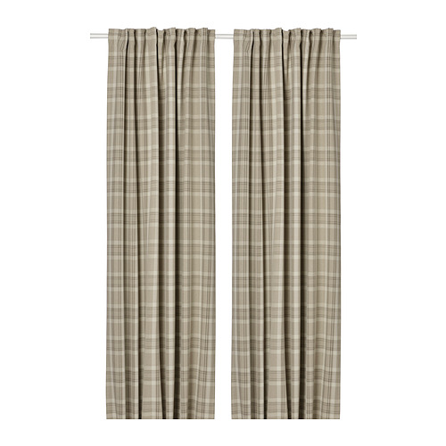 HÄGGVECKMAL, room darkening curtains, 1 pair