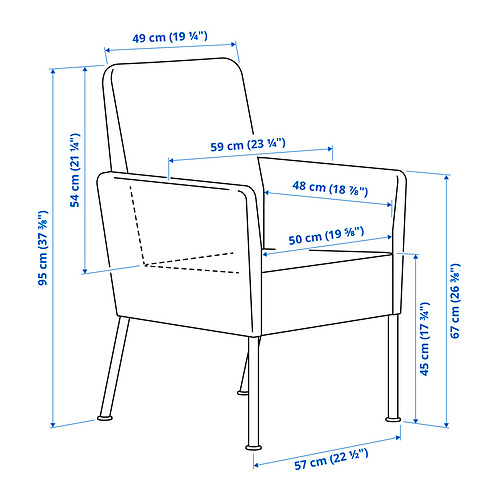 VITTSKÄR chair with armrests