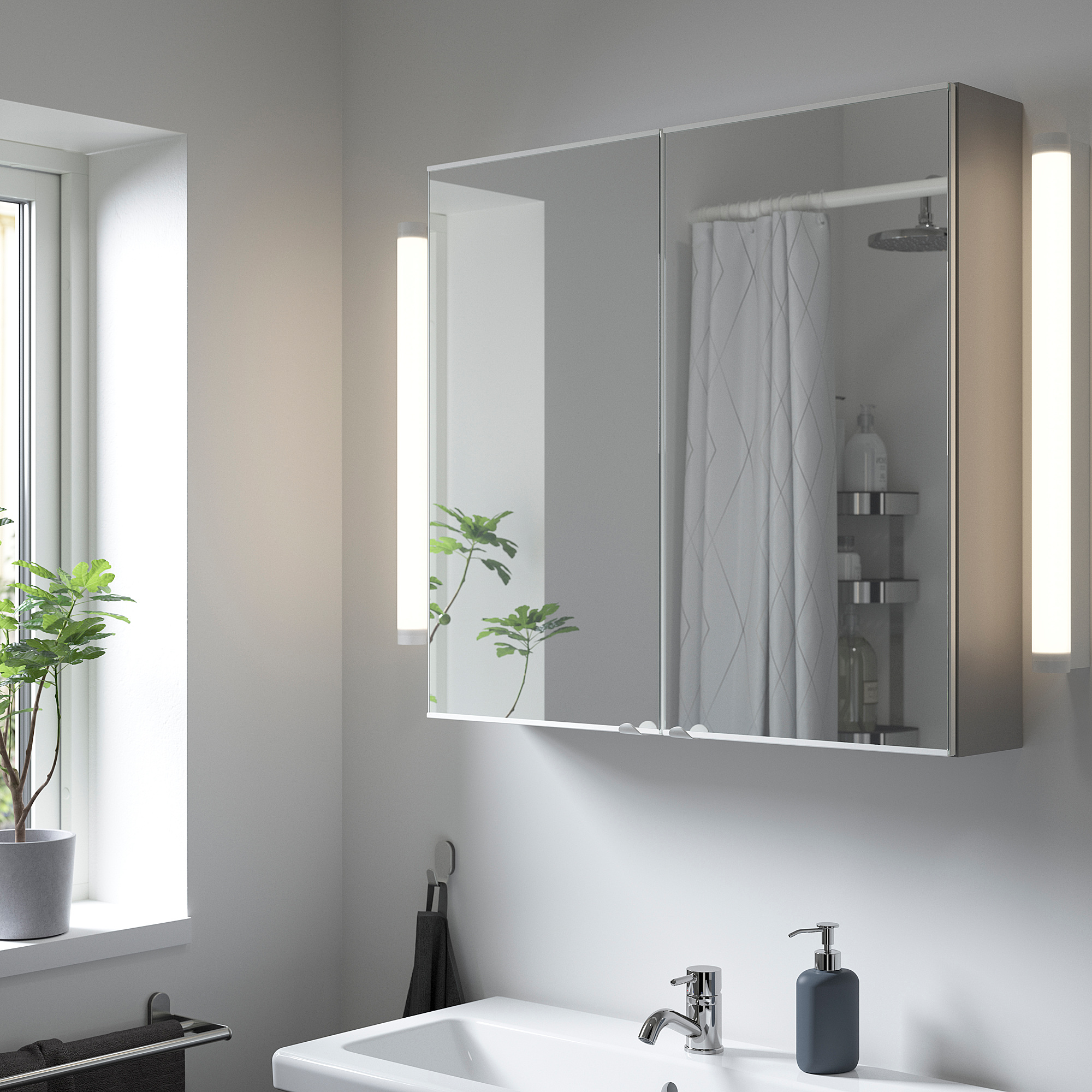 ENHET mirror cabinet with 2 doors