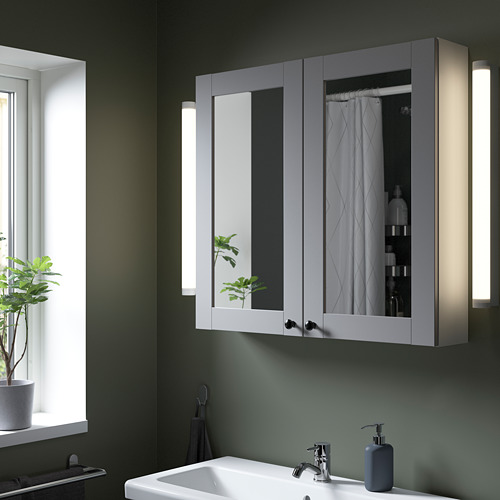 ENHET, mirror cabinet with 2 doors