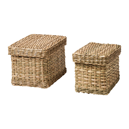 LURPASSA box with lid, set of 2