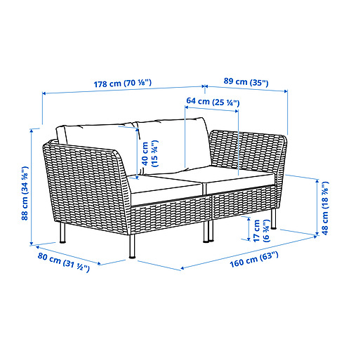 VITTSKÄR 2-seat modular sofa