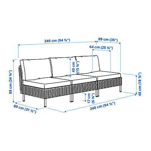 VITTSKÄR 3-seat modular sofa