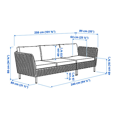 VITTSKÄR 3-seat conversation set
