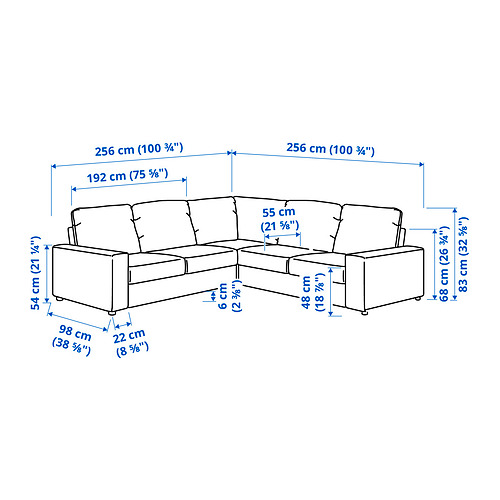 VIMLE corner sofa, 4-seat