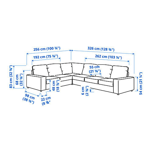 VIMLE corner sofa, 5-seat