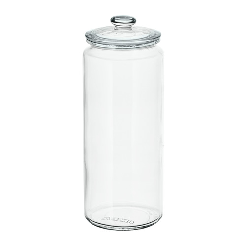 Krukka með loki, 1.8 l, glært gler