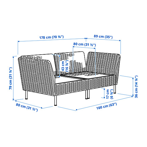 VITTSKÄR, 2-seat modular sofa