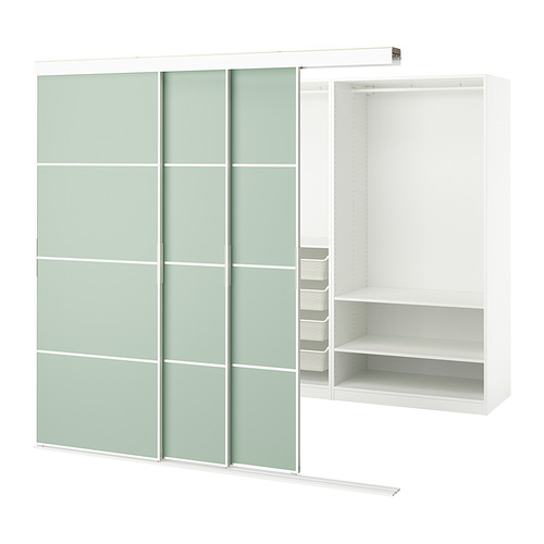 SKYTTA/PAX walk-in wardrobe with sliding doors