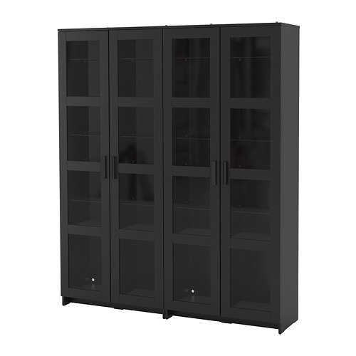 BRIMNES, storage combination w glass doors