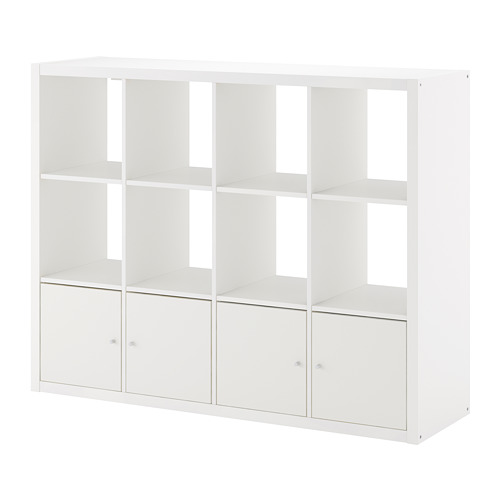 KALLAX, shelving unit with 4 inserts