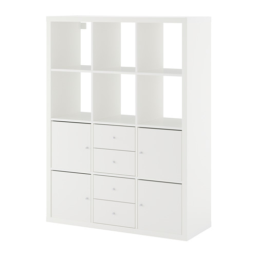 KALLAX, shelving unit with 6 inserts