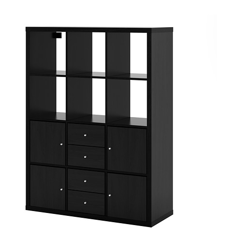 KALLAX, shelving unit with 6 inserts